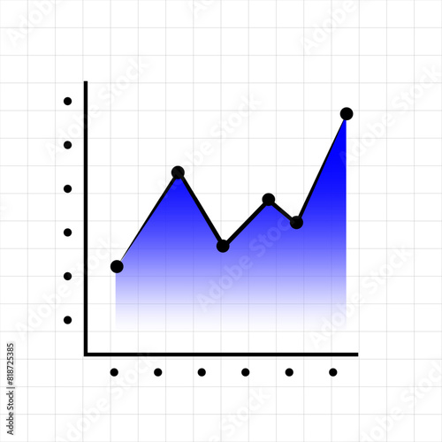Line chart icon vector design