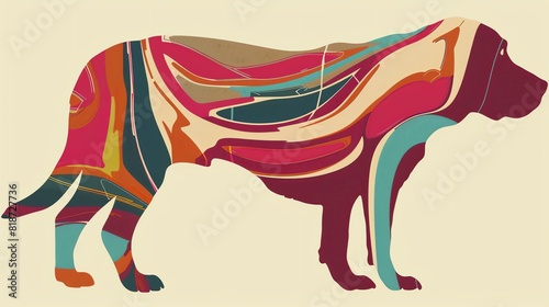 Colorful and unique illustration of a dog.