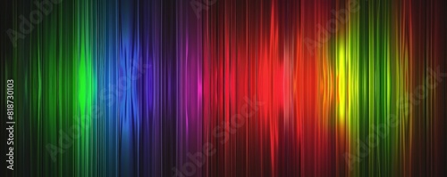 Light wave interference pattern Intersecting light waves displayed in a spectrum of colors, showing constructive and destructive interference visually photo