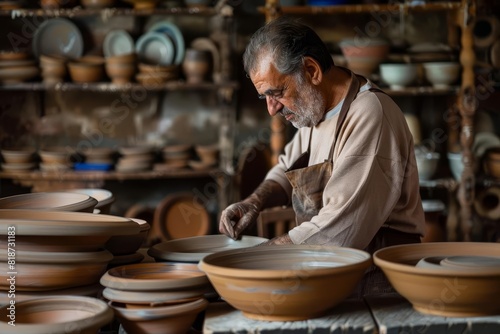 ceramics pottery artisans craftsmanship creative artists workshop studio handmade skills passion dedication culture tradition  photo