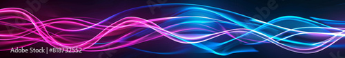 Abstract Colorful Light Waves on Dark Background Vibrant Neon Patterns and Fluid Motion