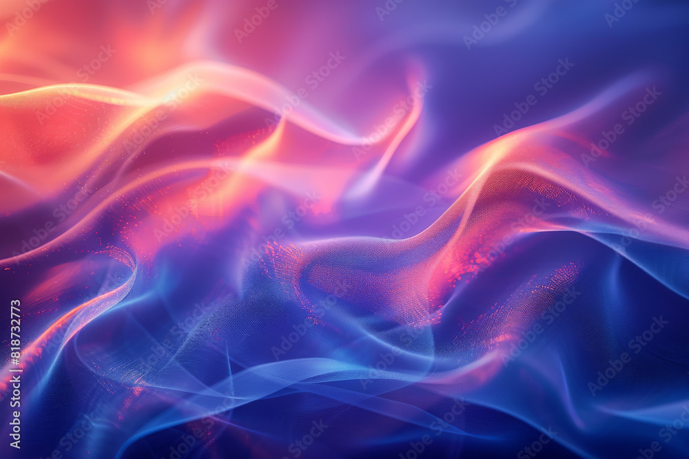 Fototapeta premium Abstract Colorful Fabric Waves with Soft Glow and Fluid Motion in Vibrant Purple and Pink Hues