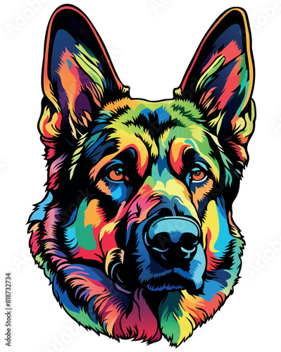 Colorful German Shepherd Do...