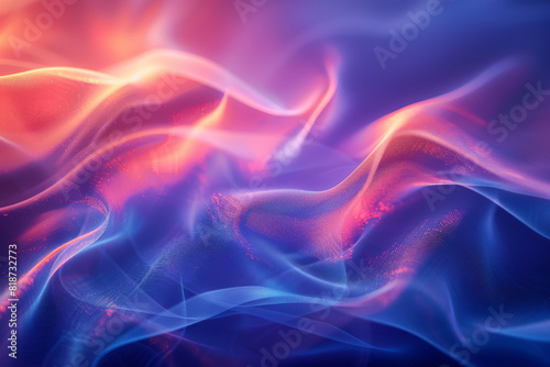 Abstract Colorful Fabric Waves with Soft Glow and Fluid Motion in Vibrant Purple and Pink Hues