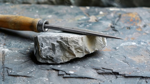 Chisel for sculpting stone, artistic work