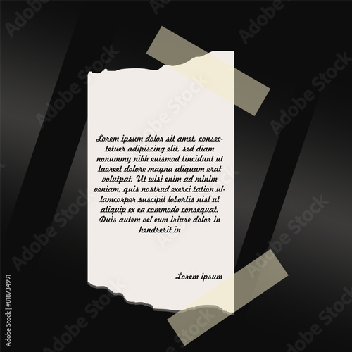 The social media template is in the form of a piece of paper and has tape on the corners