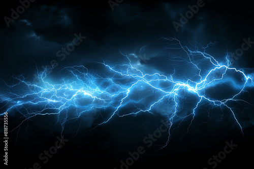 lightning on black background, AI generated