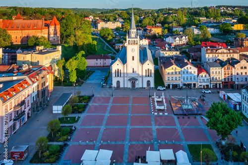 City center of Bytow city with the old town architecture, Pomerania. Poland