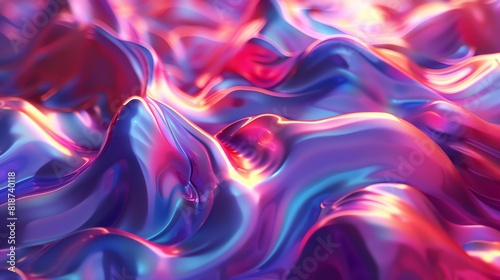 3D rendering. Colorful abstract background. Holographic surface.