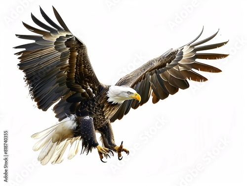 a bald eagle flying in the air photo