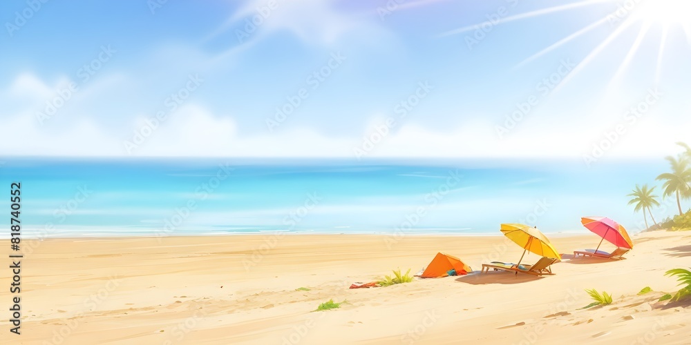 beautiful beach with umbrellas and chairs on the sea shore beautiful beach with umbrellas and chairs on the sea shore