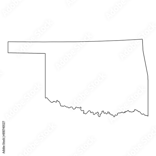 White solid outline of the state of Oklahoma