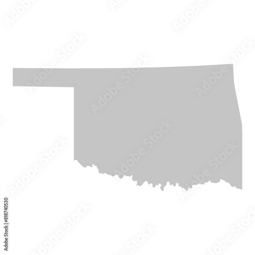 Gray solid map of the state of Oklahoma