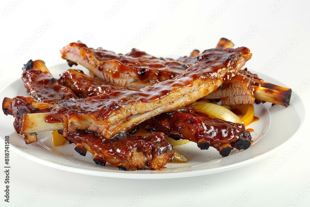 Elegantly Arranged Baby Back Ribs with Smoky Flavor and Juicy Presentation Elegantly Arranged Baby Back Ribs with Smoky Flavor and Juicy Presentation