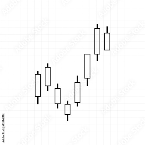 Candlestick chart icon vector design