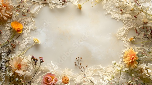 Delicate Lace Framed Vintag...