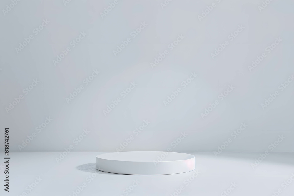 White podium stand positioned centrally on a minimal backdrop, perfect for highlighting a banner, ideal for advertising a banner, beautiful and adds value to the product White podium stand positioned centrally on a minimal backdrop, perfect for highlighting a banner, ideal for advertising a banner, beautiful and adds value to the product