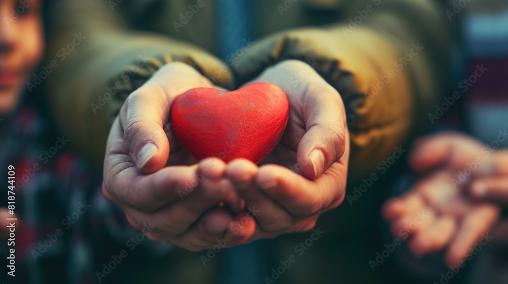 Hands Cradling a Red Heart-Shaped Object Hands Cradling a Red Heart-Shaped Object
