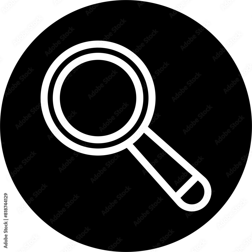 Magnifying Glass Line White Circle Black Icon Design Magnifying Glass Line White Circle Black Icon Design