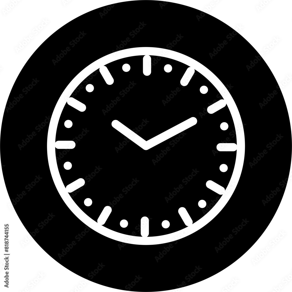 Clock Line White Circle Black Icon Design Clock Line White Circle Black Icon Design