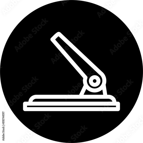 Punching Machine Line White Circle Black Icon Design