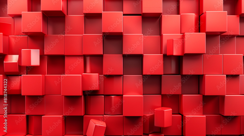 A red wall made of red blocks. The blocks are arranged in a way that creates a pattern. The wall is made of wood and has a rough texture A red wall made of red blocks. The blocks are arranged in a way that creates a pattern. The wall is made of wood and has a rough texture