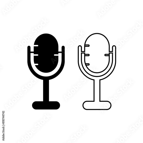 Podcast microphone vector icon design
