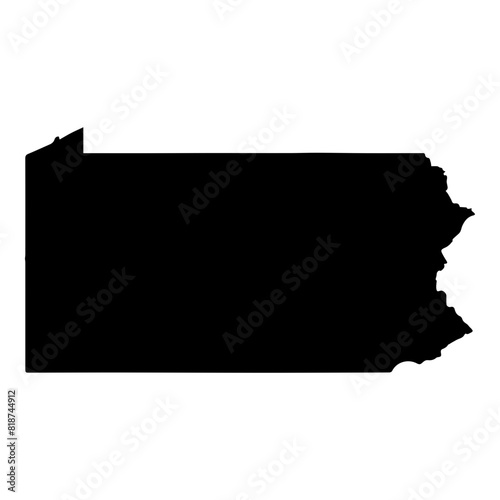 Black solid map of the state of Pennsylvania