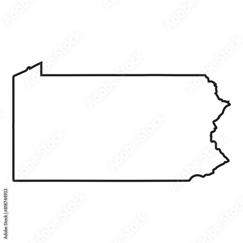 White solid outline of the state of Pennsylvania
