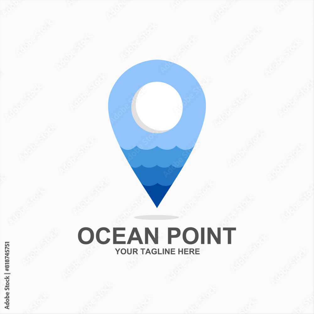 Ocean pin traveling logo design element Ocean pin traveling logo design element