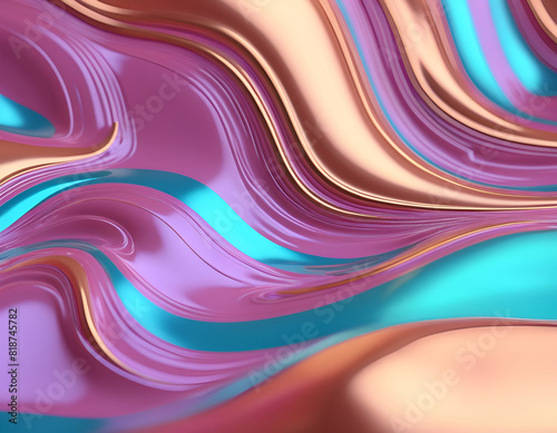 Vibrant Rare Color Abstract Background  Flowing Waves Curves Energetic Design