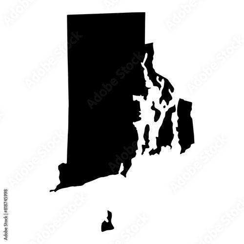 Black solid map of the state of Rhode Island