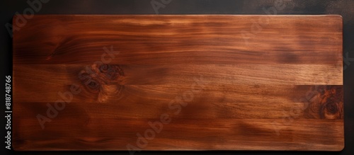 Copy space image of a small wooden board against a dark background