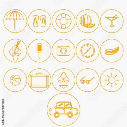 summer beach themed element icon vector design