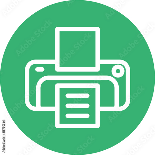 Printer Line White Circles Multi Colors Icon Design