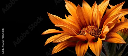 A close up view of Gazania rigens showcasing its details in a copy space image