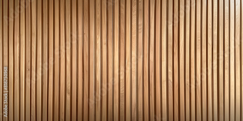 Wooden wall background with vertical slats, texture of natural wood paneling for interior design or backdrop. Wooden paneling wall. 