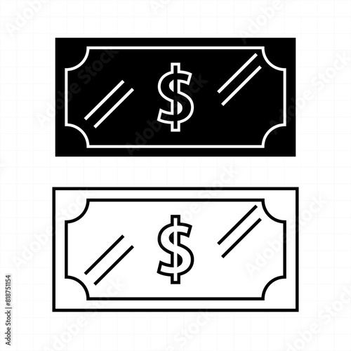 Simple dollar bill icon design