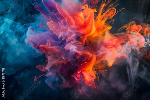 Abstract Flames and Smoke in a Fiery Background