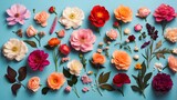 Let your imagination run wild with this prompt - a flat lay of flowers in a range of styles and variations, from delicate and dainty to bold and vibrant. The possibilities are endless with this creati