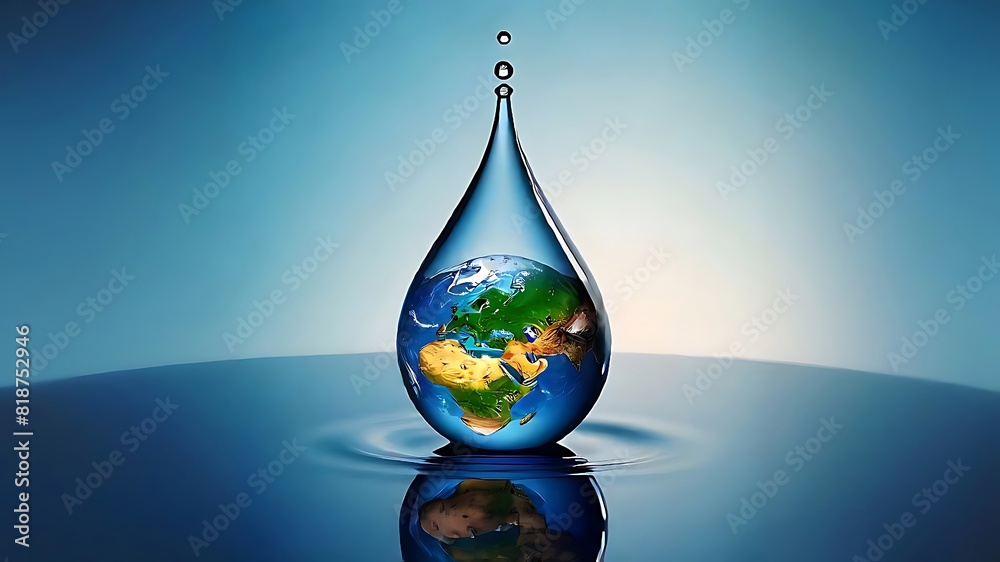 Fototapeta premium Earth in a drop of water