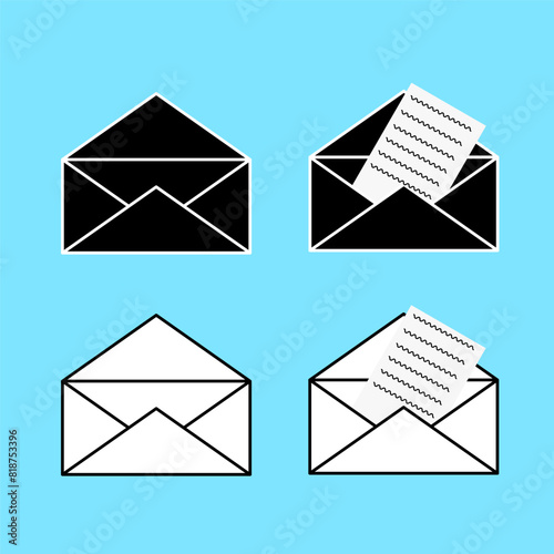 Simple envelope icon set design