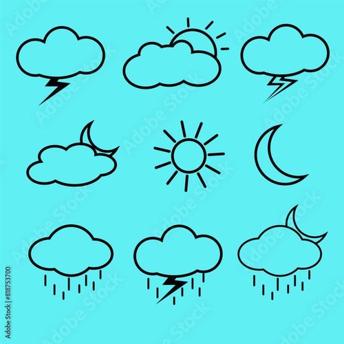 Simple cloud icon set design