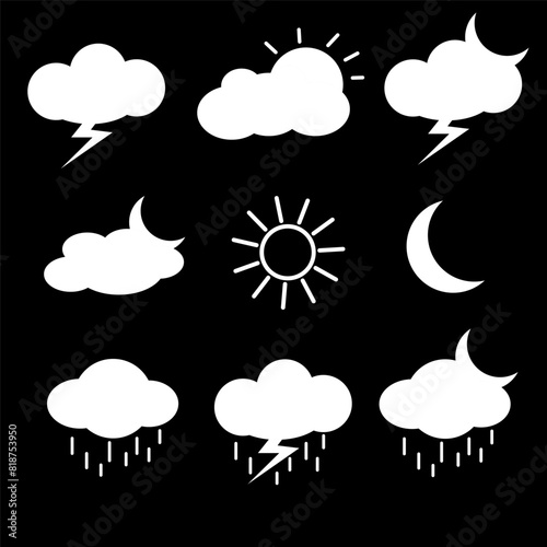 Simple cloud icon set design