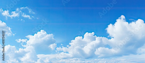 A background image with a clear blue sky and fluffy clouds has a copious amount of copy space for you to utilize photo