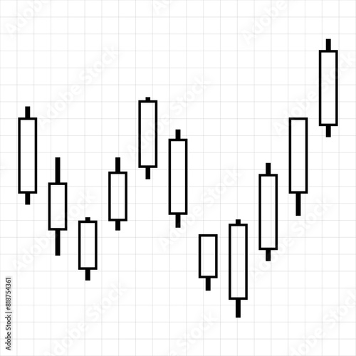 Candlestick chart icon vector design