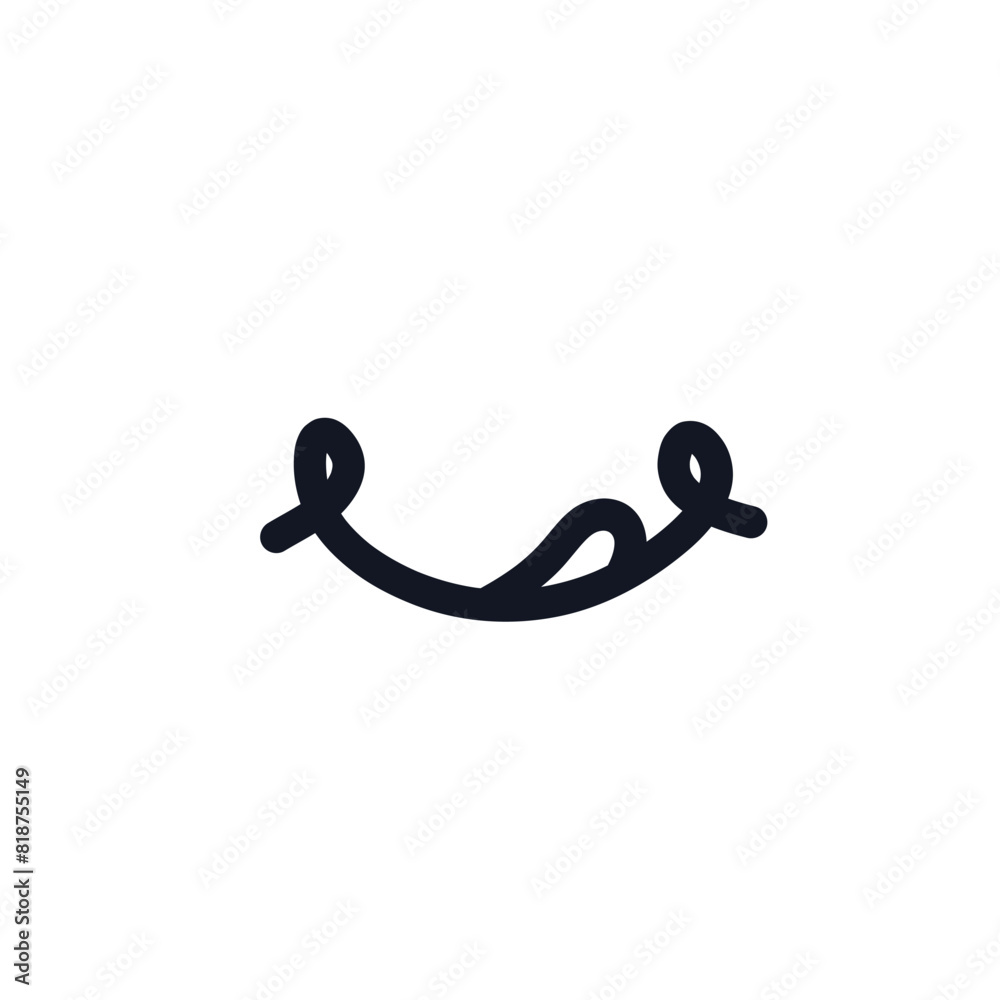 Obraz premium Yummy smile doodle logo icon sign Hand drawn ink sketch Product brand emblem Cute design Cartoon children's style Fashion print clothes apparel greeting invitation card flyer poster banner cover ad