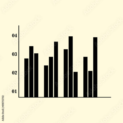 Bar chart icon vector design