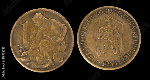 Large gold coins: Old Czechoslovak koruna coin