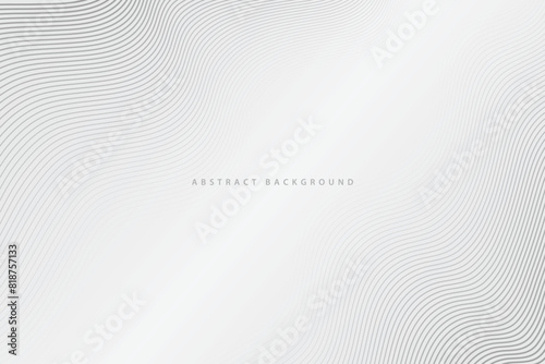 gray abstract background with elegant transparent curve vector line pattern. eps10
